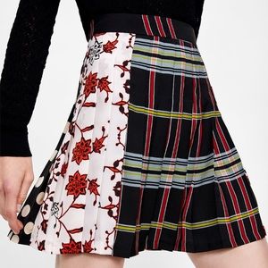 Zara pleated patchwork skirt